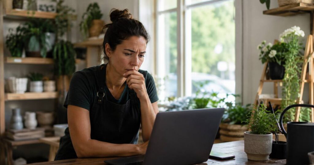 Small business owner realizing they have a hacked WordPress site