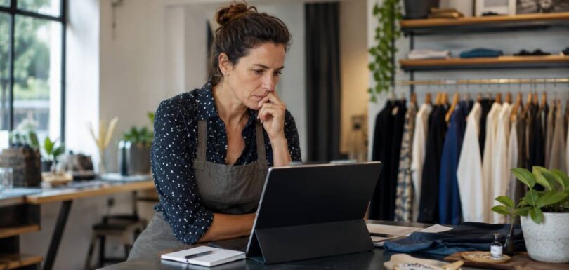 Small business owner reviewing how WordPress maintenance affects their SEO and traffic